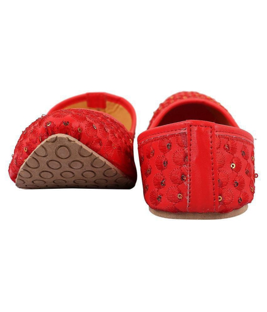 Raj Red Ethnic Footwear - None