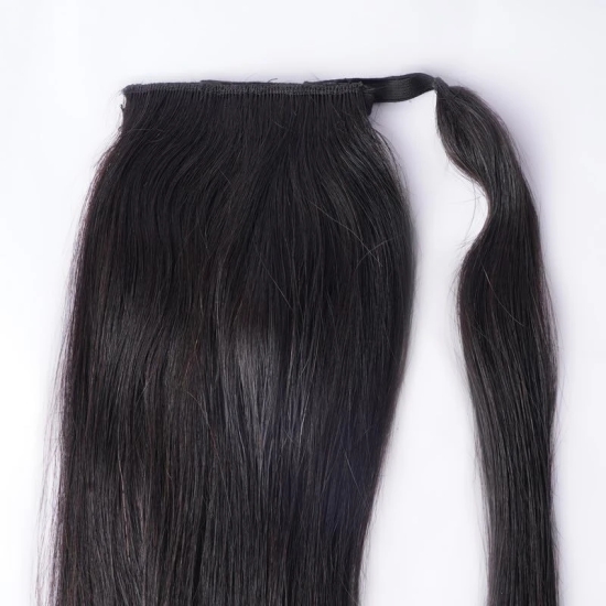 RefynHair - 100% Human Hair Ponytail Extension | 20 Inches | Natural Black | 60 Gr | Invisible | Seamless | Premium Remy | Versatile, Stylish, and Easy-to-Use for Any Look or Occasion