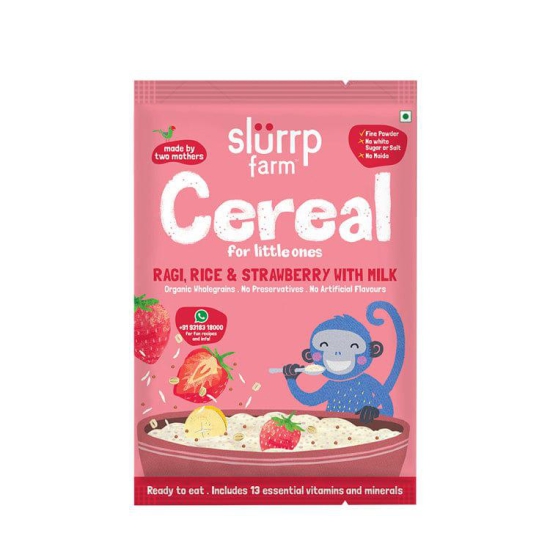 TRIAL PACK - Ragi & Rice Cereal: Strawberry (No Added Sugar), 50g