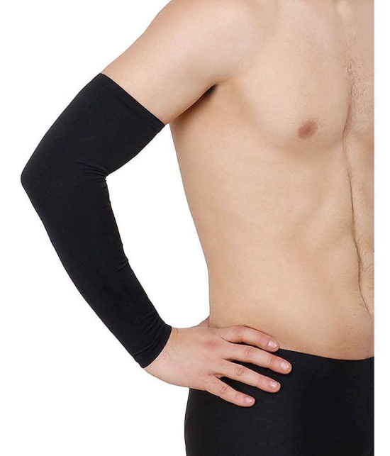 FITMonkey - Black Self Design Riding Sleeves ( Single Set ) - Freesize