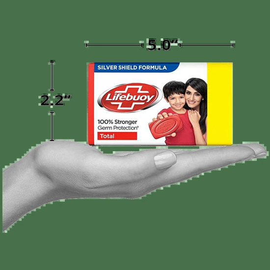 Lifebuoy Total Soap, 100% Stronger Germ Protection, New Silver Shield Formula, 125 G