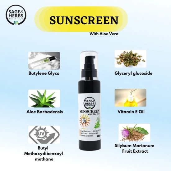 SUNSCREEN with Aloe Vera(SPF-50)-100 ml