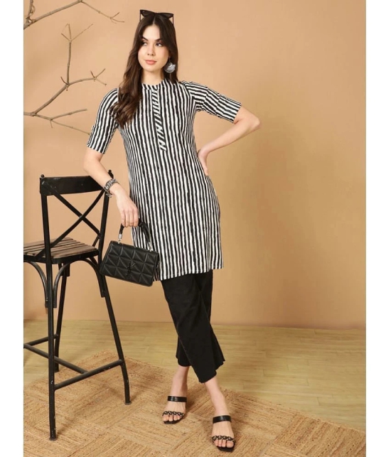 Antaran Rayon Striped Straight Womens Kurti - Multicolor ( Pack of 1 ) - None