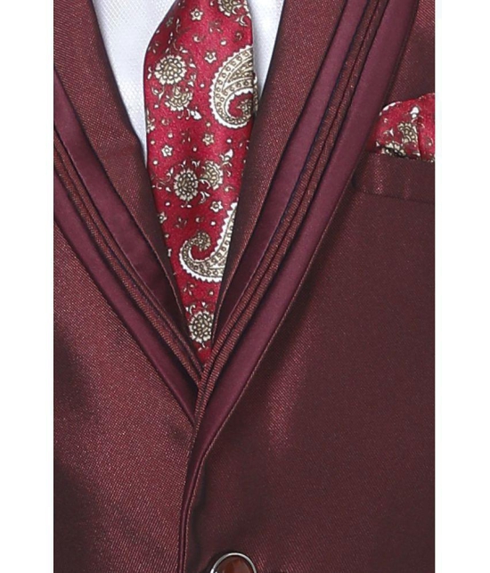 DKGF Fashion - Maroon Polyester Boys Suit ( Pack of 1 ) - None