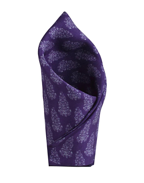 Chokore Deep Purple Silk Pocket Square - Indian At Heart line-18x18