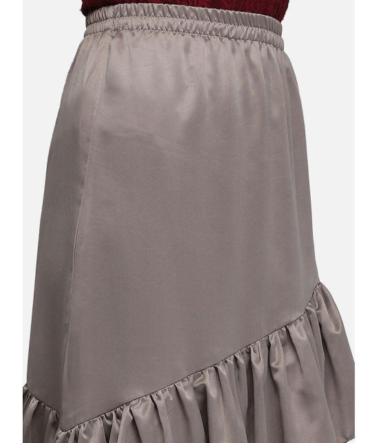 Smarty Pants Satin A-Line Skirt - Brown Single - 32