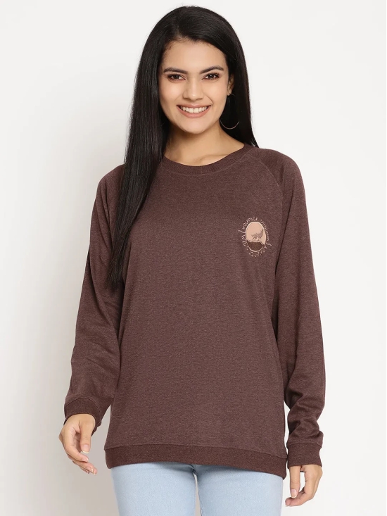 Women Wild Journey Burgundy Solid Sweatshirt-M