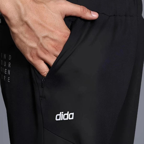 Dida Sportswear Black Polyester Mens Sports Trackpants ( Pack of 1 ) - None