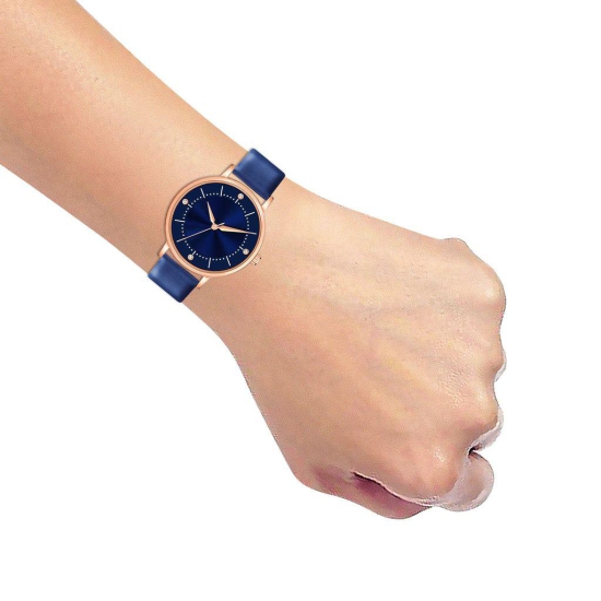 Loretta MT-515 Blue Leather Belt Slim Dial Women & Girls Watch