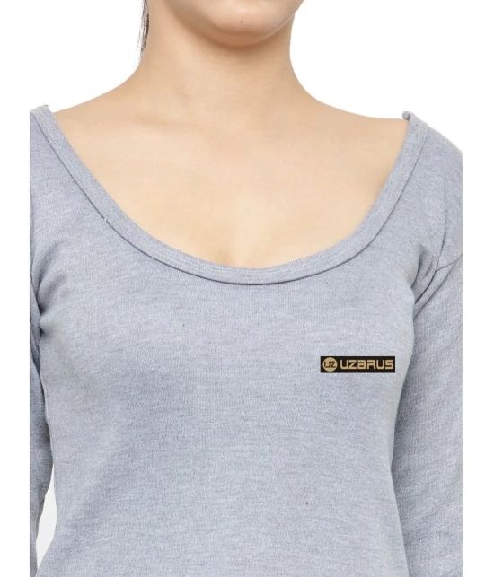 Uzarus Cotton Blend Topwear - Grey - None