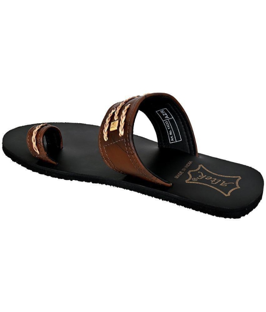 Altek - Brown Mens Thong Flip Flop - None