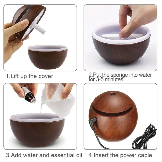 Ultrasonic Aromatherapy Humidifier USB Desktop (130 ML / 1 Pc)