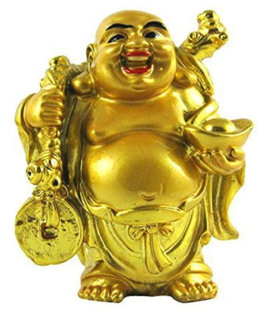 Laughing Buddha With Ingot And Money For Wealth