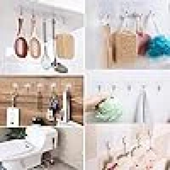 KATHIYAWADI PVC Wall Hooks, Adhesive Hooks for Wall Heavy Duty Wall hangings, for Bathroom, Home & Kitchen (Transparent, Pack of 10)