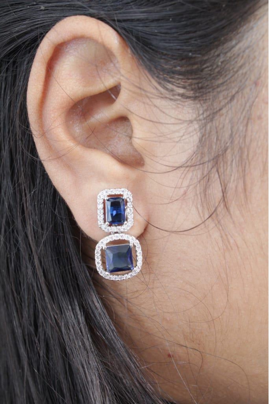 Earring | Earring for Girls & Women | Blue CZ Earring