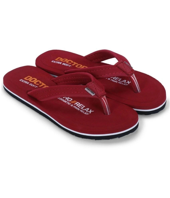 DOCTOR EXTRA SOFT - Maroon Womens Thong Flip Flop - None