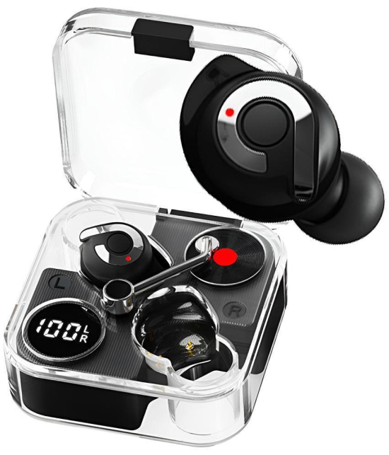 VEhop Music Bot Bluetooth True Wireless (TWS) In Ear 32 Hours Playback Low Latency,Powerfull bass IPX4(Splash & Sweat Proof) Black