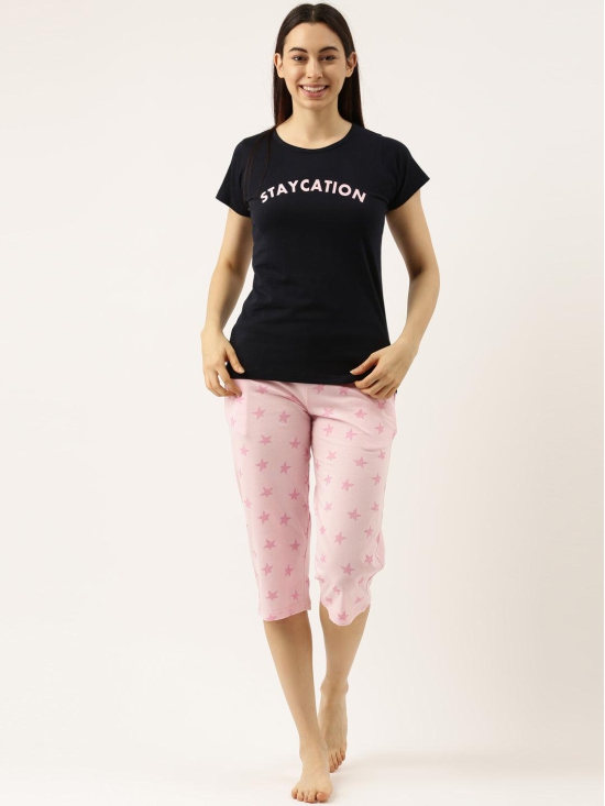Women T-shirt & Capri Nightsuit-S / Pure Cotton