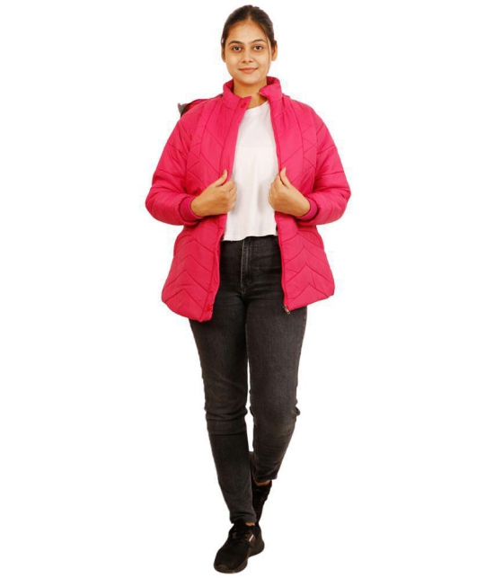 PPTHEFASHIONHUB - Polyester Pink Hooded Jackets - None