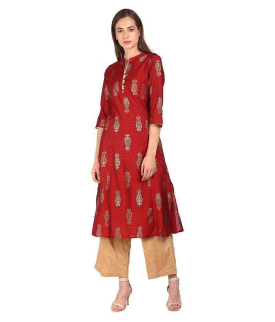 Anahi - Maroon Viscose Women's A-line Kurti ( Pack of 1 ) - S