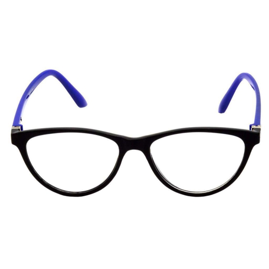 Hrinkar Trending Eyeglasses: Blue and Black Cat-eyed Optical Spectacle Frame For Men & Women |HFRM-BK-BU-13