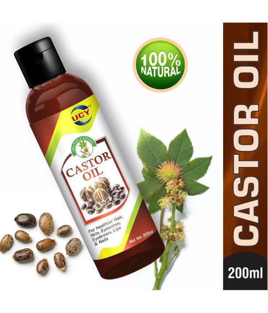 UCY Pure Castor Oil for Hair and Skin 200 mL Pack of 2