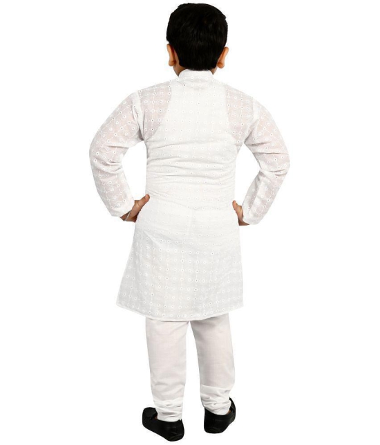 Arshia Fashions White Cotton Blend Boys Kurta Sets ( Pack of 1 ) - None