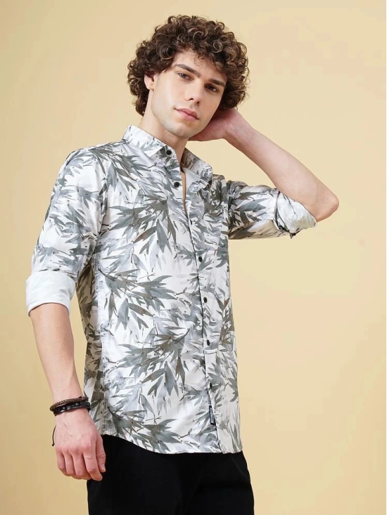 Paul Street Polyester Slim Fit Printed Full Sleeves Mens Casual Shirt - White ( Pack of 1 ) - None