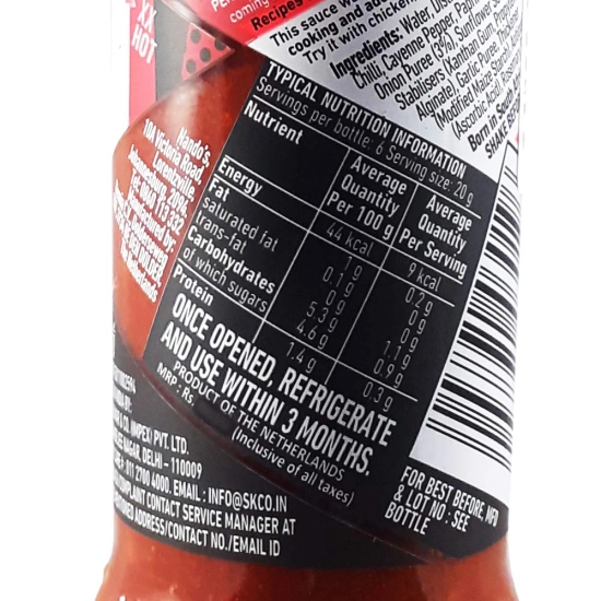 Nandos Peri Peri Sauce Xx Hot, 125 Gm