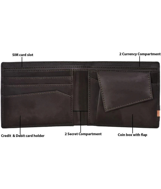 GEEO - Brown Faux Leather Mens Two Fold Wallet ( Pack of 1 ) - Brown