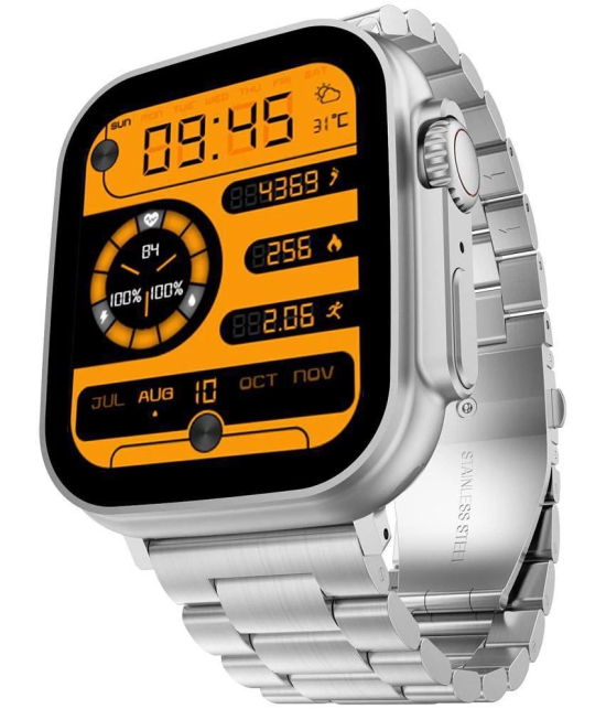 VEhop Ultra Watch with BT Calling, HD Display Silver Smart Watch