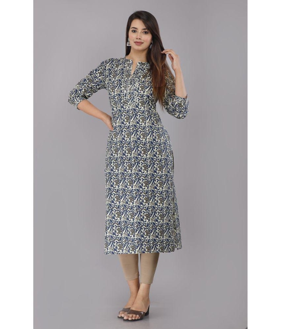 HIGHLIGHT FASHION EXPORT - Blue Cotton Womens Straight Kurti ( Pack of 1 ) - None