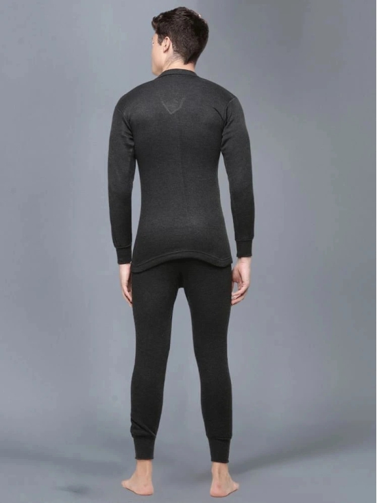 Dollar Pack of 1 Cotton Blend Mens Thermal Sets ( Black ) - None