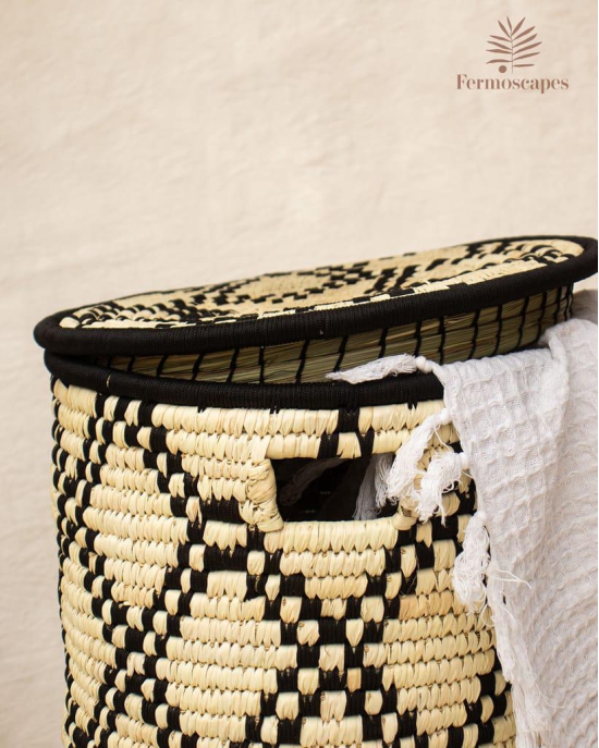 Mira Hand-Woven Laundry Bag With Lid