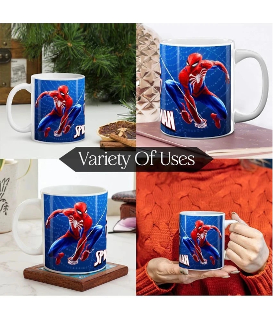 ZYOZI® Superhero Theme Printed Coffee Mug | Ceramic Coffee Mug for Gifts - 325 ml, Printed Coffee Cup |Ceramic Superhero Printed Coffee Mug | Superhero Coffee Mug for Kids (Pack of 1) - Blue