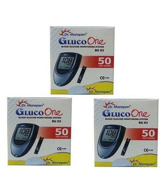 Dr Morepen 150 Test Strips(50*3) for BG 03 Glucometer (Strips Only Pack) Expiry- December 2023