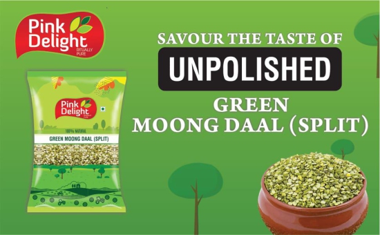 Pink Delight Moong Hari Daal | Moong Chilka Daal | 1 Kg Pack