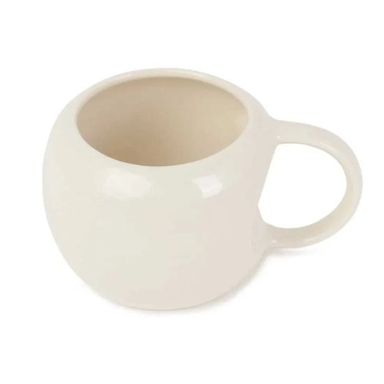 Curved Ceramic Mug Beige