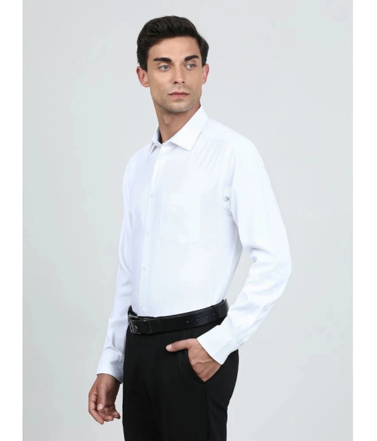 IVOC Cotton Blend Regular Fit Full Sleeves Mens Formal Shirt - White ( Pack of 1 ) - None