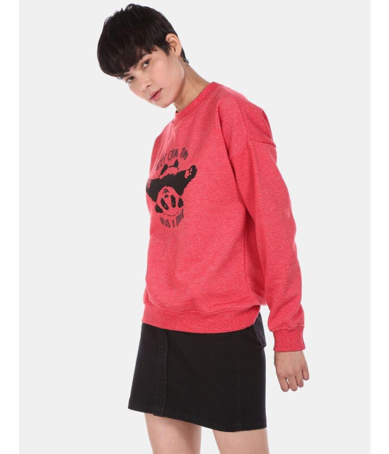 Sugr Polyester Red Non Zippered Sweatshirt - None