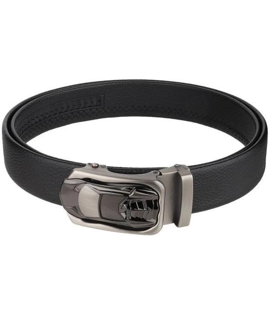 Zacharias - Black Leather Mens Casual Belt ( Pack of 1 ) - None