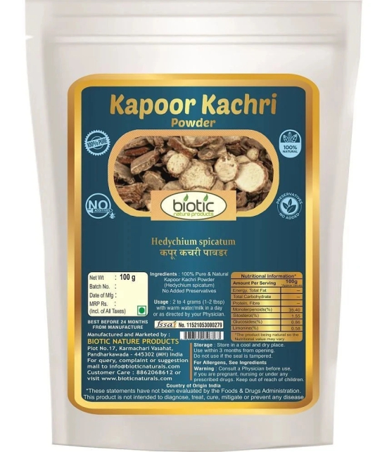 Biotic Kapoor Kachri Powder (Hedychium Spicatum) Kapur Kachri Powder 100 gm