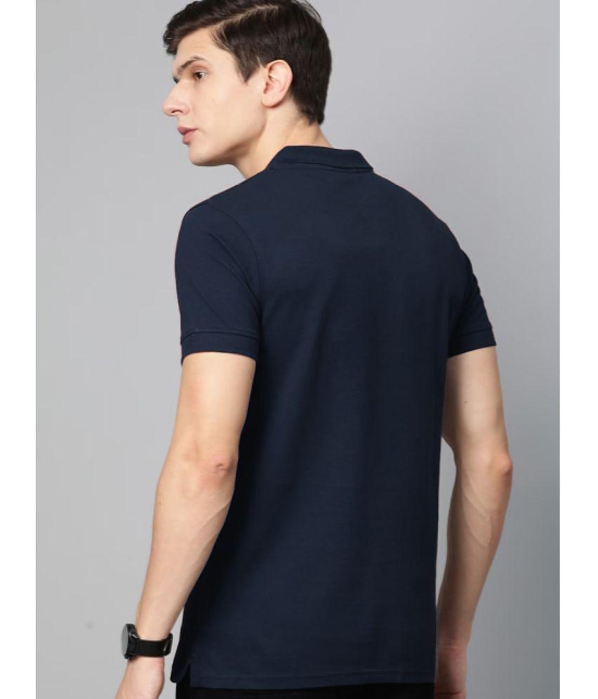 ADORATE - Navy Cotton Blend Regular Fit Men's Polo T Shirt ( Pack of 1 ) - None