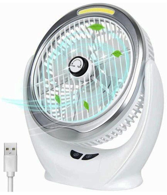 GEEO Wind Powered Cooling USB Rechargeable and Light Desktop Fan - Multi Color