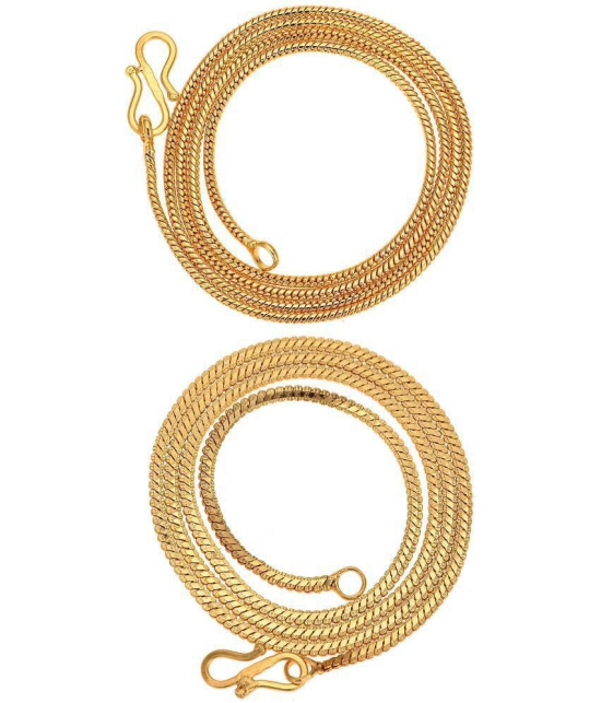 AanyaCentric Combo of 2 Gold Plated 22inches Long Fashion Chain - None