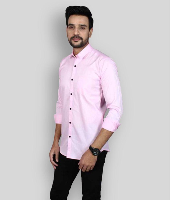 Springberry - Cotton Slim Fit Pink Men's Casual Shirt ( Pack of 1 ) - None