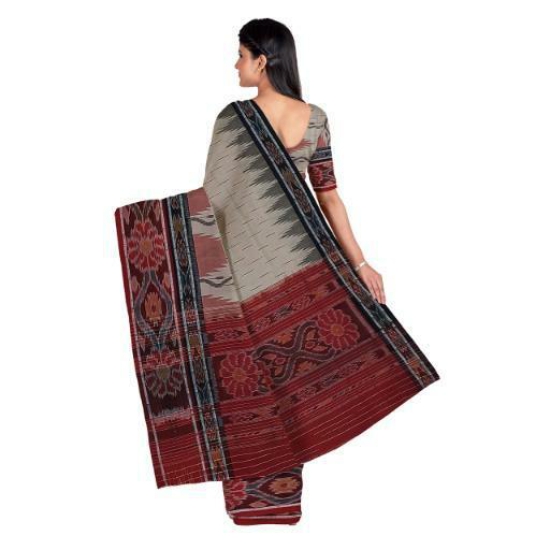 ODISHA HANDLOOM Women's Sambalpuri Cotton Saree (o 53_White, Off-white) :  Amazon.in: Fashion