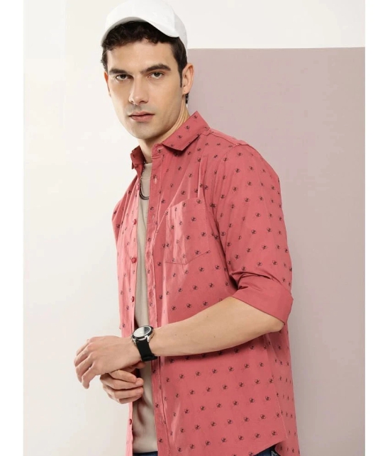 Dillinger 100% Cotton Regular Fit Printed Full Sleeves Mens Casual Shirt - Pink ( Pack of 1 ) - None