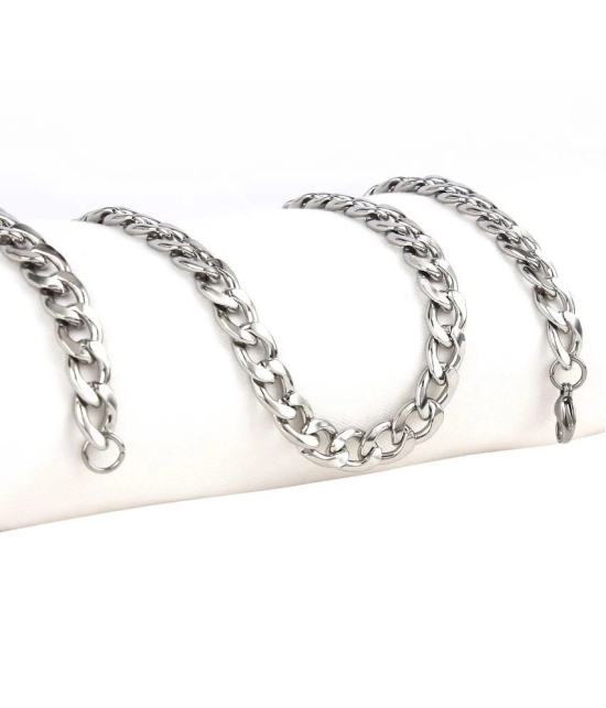 FASHION FRILL Silver Plated Stainless Steel Chain ( Pack of 1 ) - None