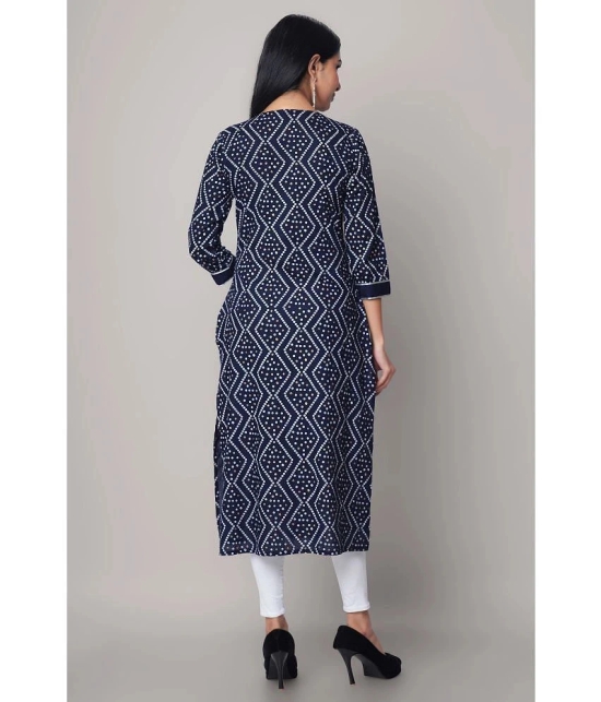 GOD BLESS - Blue Rayon Womens Straight Kurti ( Pack of 1 ) - None